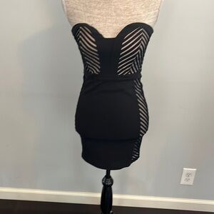 Agaci mini little black dress with nude side panels size small